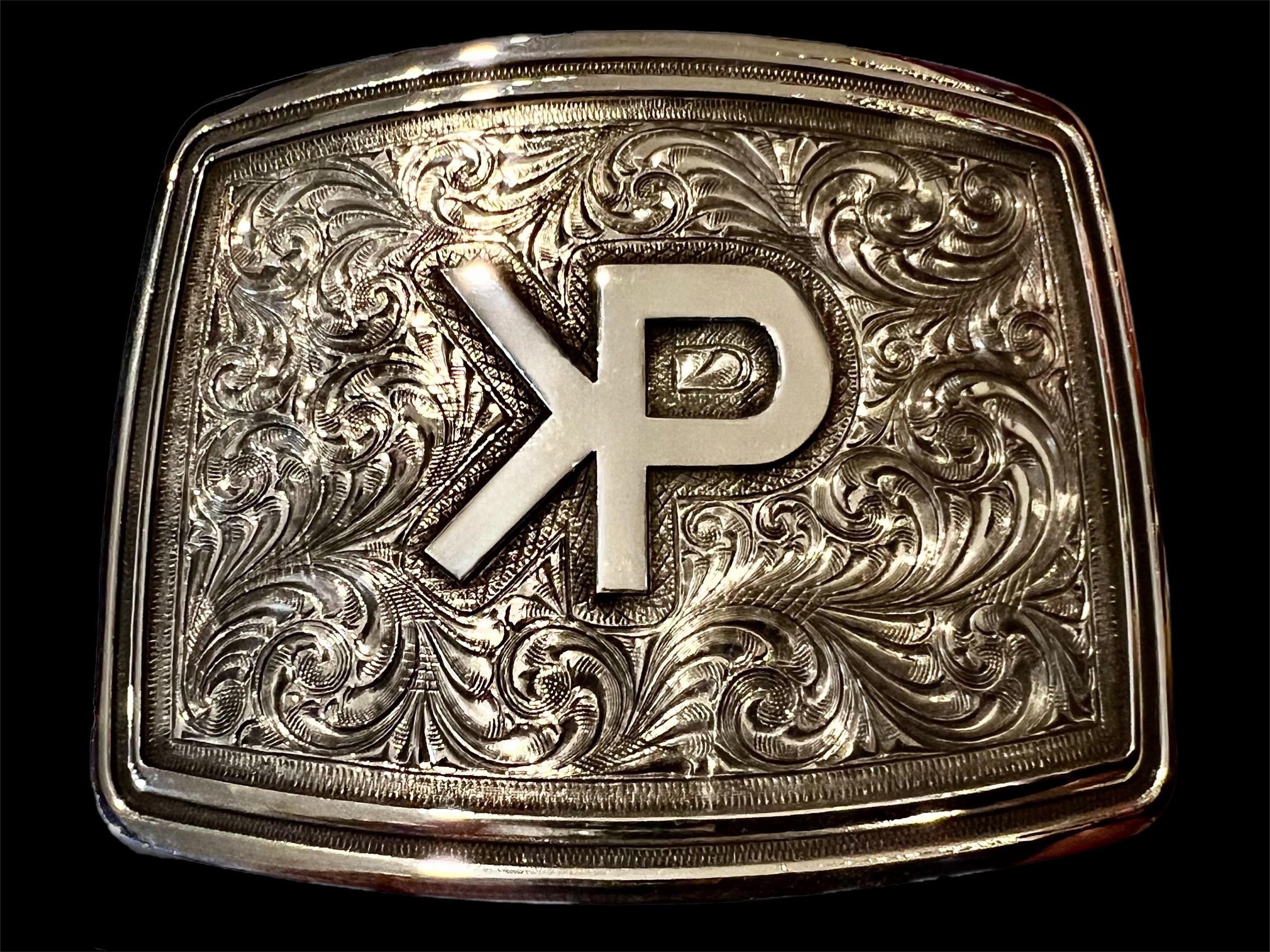 Custom Buckle with Logo - Solid Silver