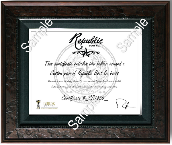The Custom Boot Experience - Gift Certificate