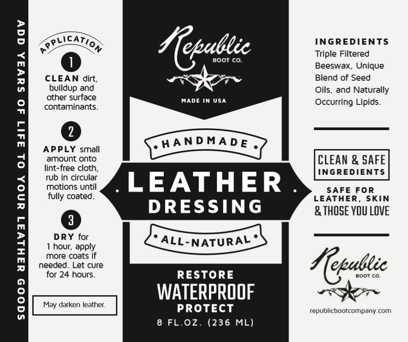Republic Boot Co - Premium Leather Dressing - Handmade