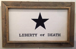 Bandera de la Libertad o la Muerte con marco de Barnwood