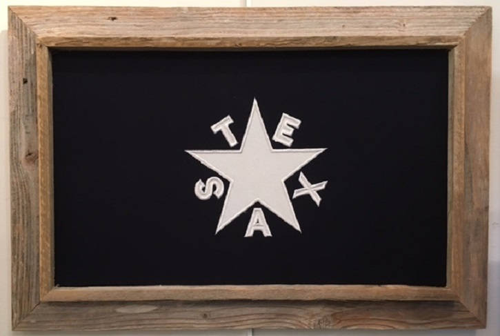 1st Flag of the Texas Republic with Barnwood Frame