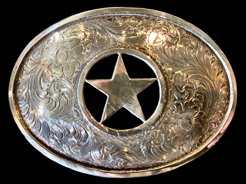 Oval Cinco Peso Star - Solid Silver